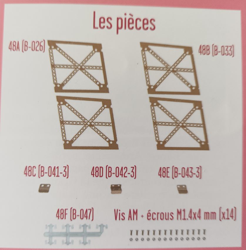Lot pièces détachées numéro 48 n°48 Je construis la tour Eiffel 1/8 1/8e 1/8ème édition TF1