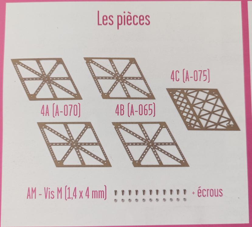 Lot pièces détachées numéro 4 n°4 Je construis la tour Eiffel 1/8 1/8e 1/8ème édition TF1