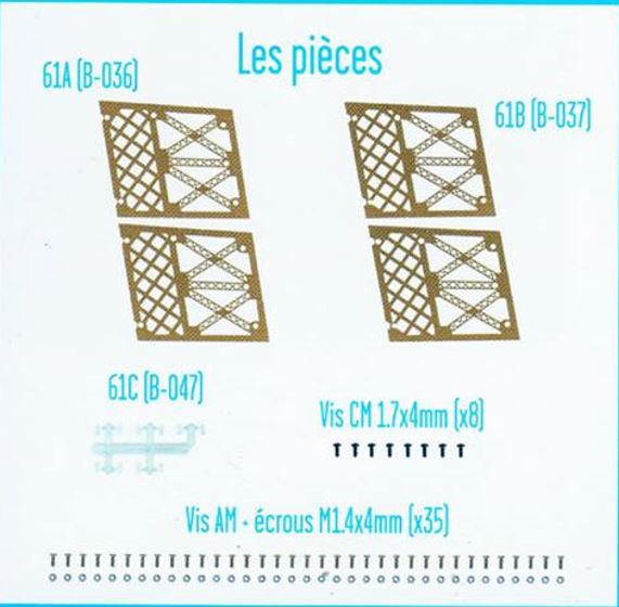 Lot pièces détachées numéro 61 n°61 Je construis la tour Eiffel 1/8 1/8e 1/8ème édition TF1