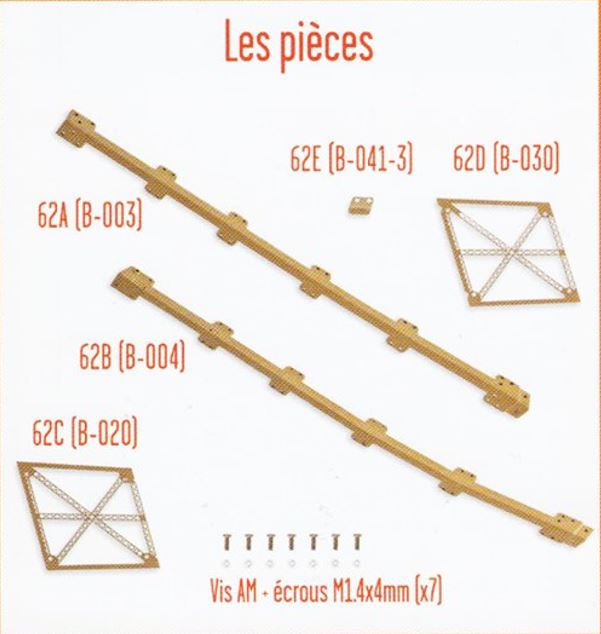Lot pièces détachées numéro 62 n°62 Je construis la tour Eiffel 1/8 1/8e 1/8ème édition TF1