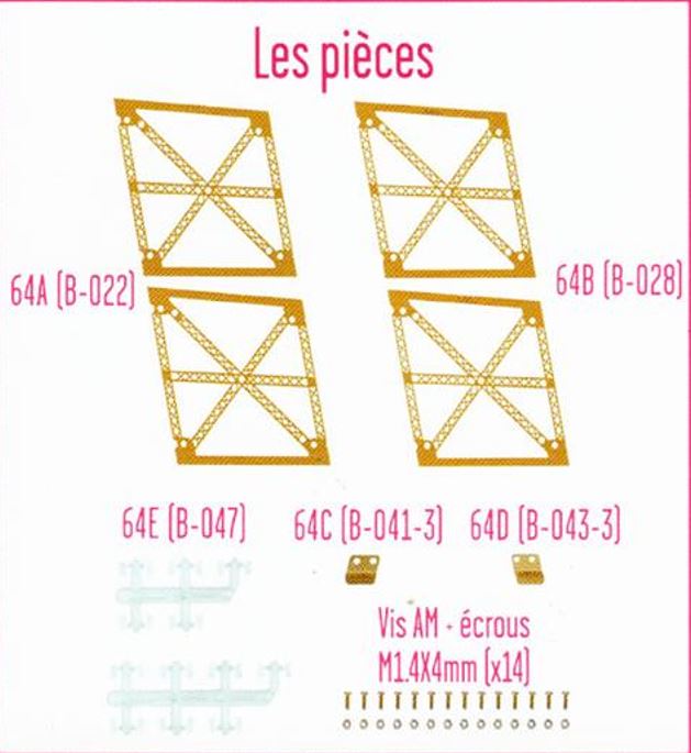 Lot pièces détachées numéro 64 n°64 Je construis la tour Eiffel 1/8 1/8e 1/8ème édition TF1
