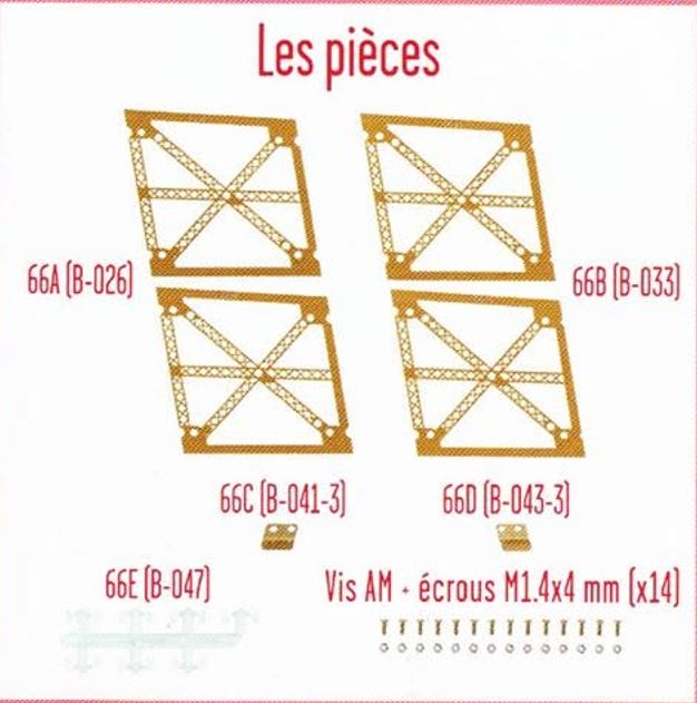 Lot pièces détachées numéro 66 n°66 Je construis la tour Eiffel 1/8 1/8e 1/8ème édition TF1