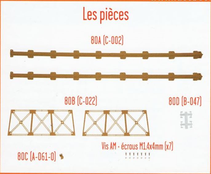 Lot pièces détachées numéro 80 n°80 Je construis la tour Eiffel 1/8 1/8e 1/8ème édition TF1