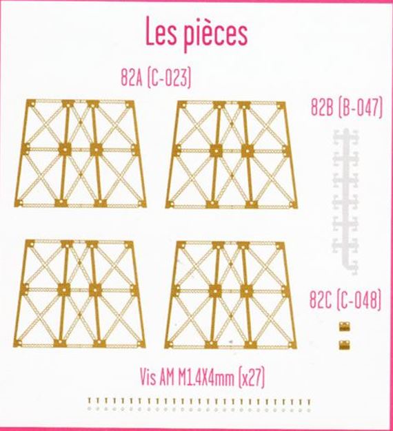 Lot pièces détachées numéro 82 n°82 Je construis la tour Eiffel 1/8 1/8e 1/8ème édition TF1