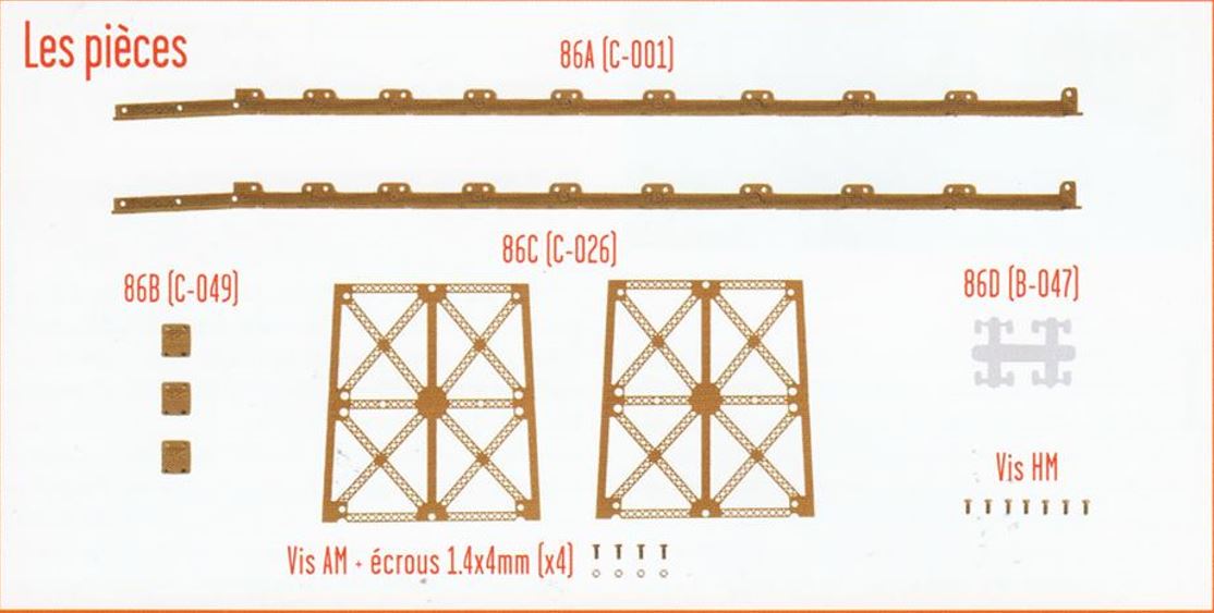 Lot pièces détachées numéro 86 n°86 Je construis la tour Eiffel 1/8 1/8e 1/8ème édition TF1