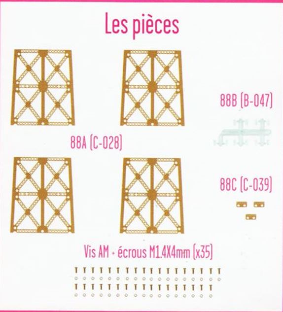 Lot pièces détachées numéro 88 n°88 Je construis la tour Eiffel 1/8 1/8e 1/8ème édition TF1