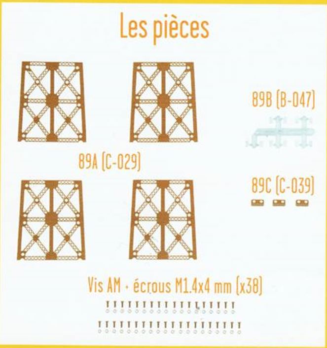 Lot pièces détachées numéro 89 n°89 Je construis la tour Eiffel 1/8 1/8e 1/8ème édition TF1