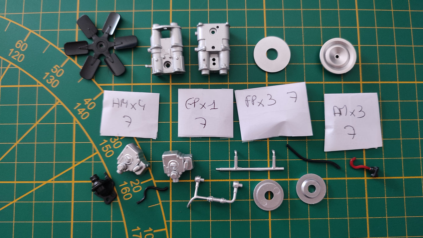 Lot pièces du fascicule n°7 pièce détachée Renault R8 Gordini 1/8 1/8ème Eaglemoss collections #D08