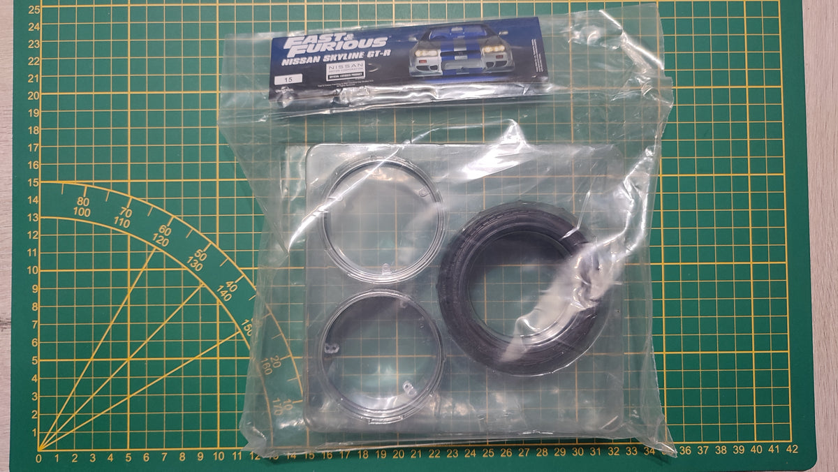 Lot pièces du fascicule numéro 15 n°15 pièce détachée Nissan Skyline GT-R R34 Fast & Furious de Brian O'Conner 1/8 1/8e 1/8ème Altaya #E78