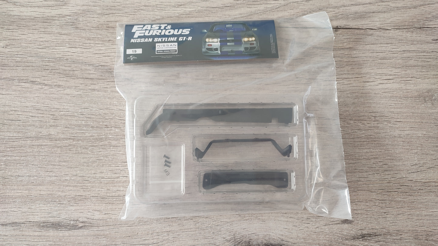 Lot pièces du fascicule numéro 19 n°19 pièce détachée Nissan Skyline GT-R R34 Fast & Furious de Brian O'Conner 1/8 1/8e 1/8ème Altaya #D82