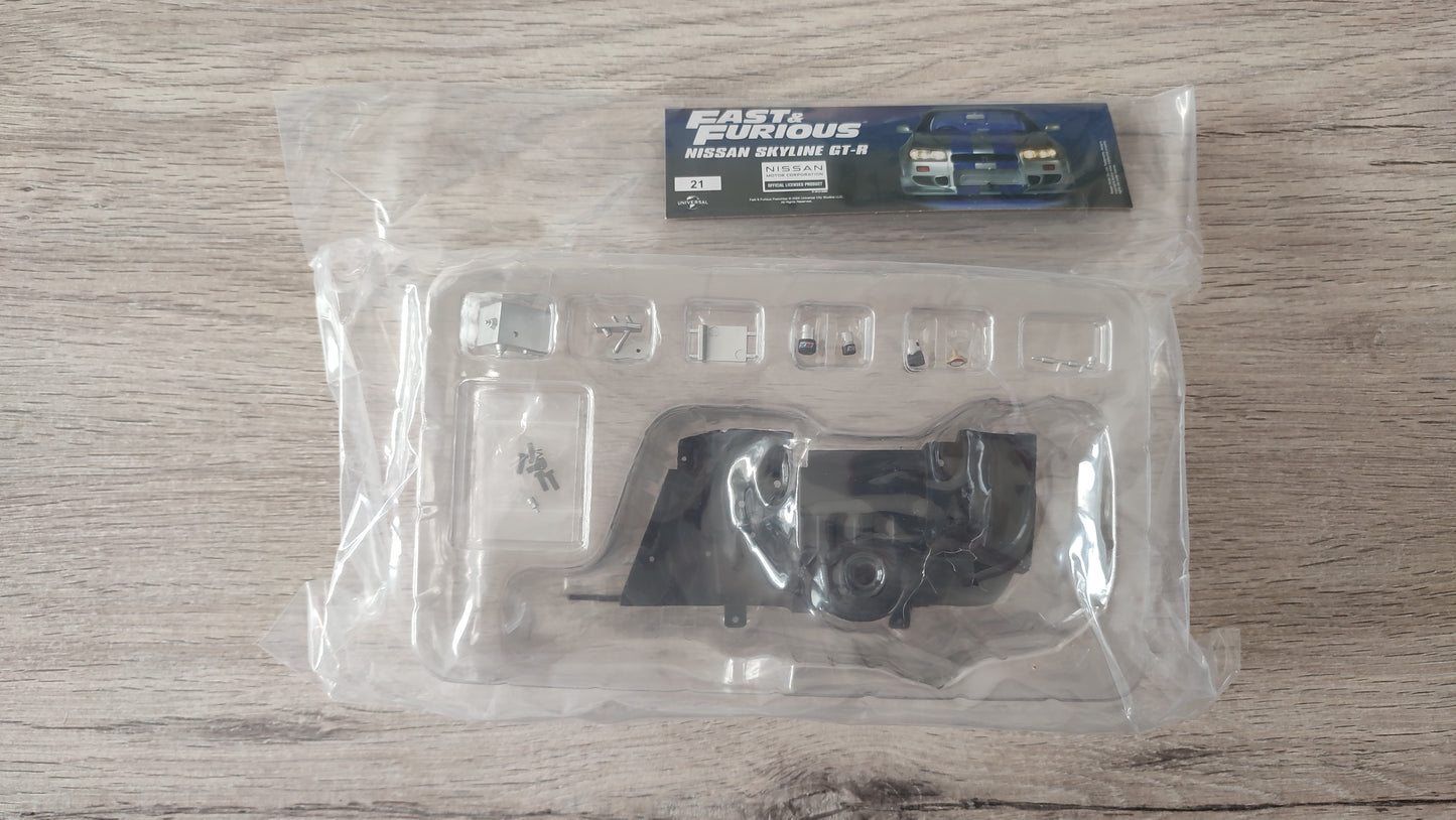 Lot pièces du fascicule numéro 21 n°21 pièce détachée Nissan Skyline GT-R R34 Fast & Furious de Brian O'Conner 1/8 1/8e 1/8ème Altaya #D82