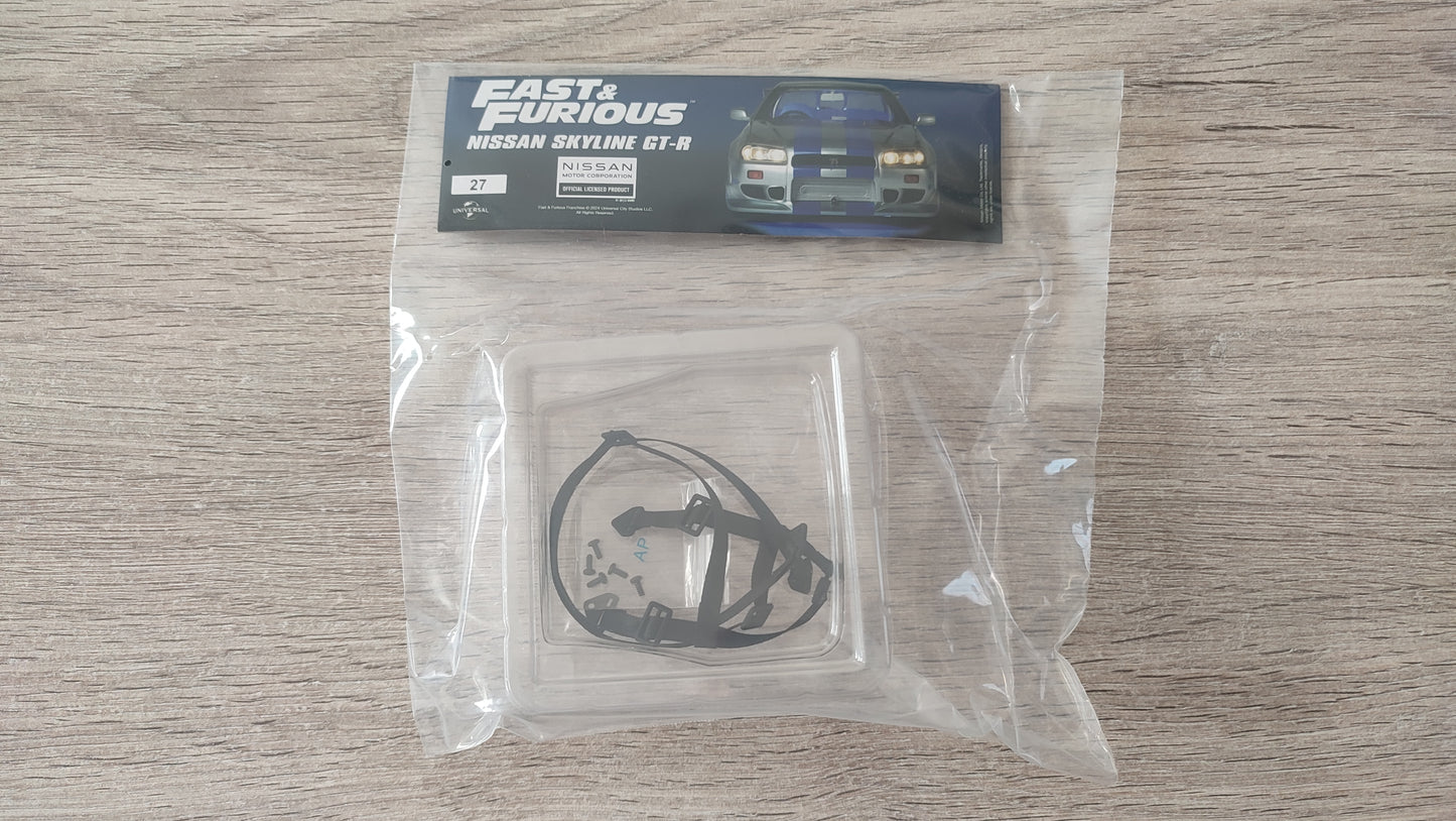 Lot pièces du fascicule numéro 27 n°27 pièce détachée Nissan Skyline GT-R R34 Fast & Furious de Brian O'Conner 1/8 1/8e 1/8ème Altaya #D82