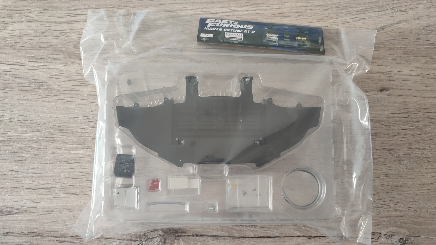 Lot pièces du fascicule numéro 34 n°34 pièce détachée Nissan Skyline GT-R R34 Fast & Furious de Brian O'Conner 1/8 1/8e 1/8ème Altaya #D82