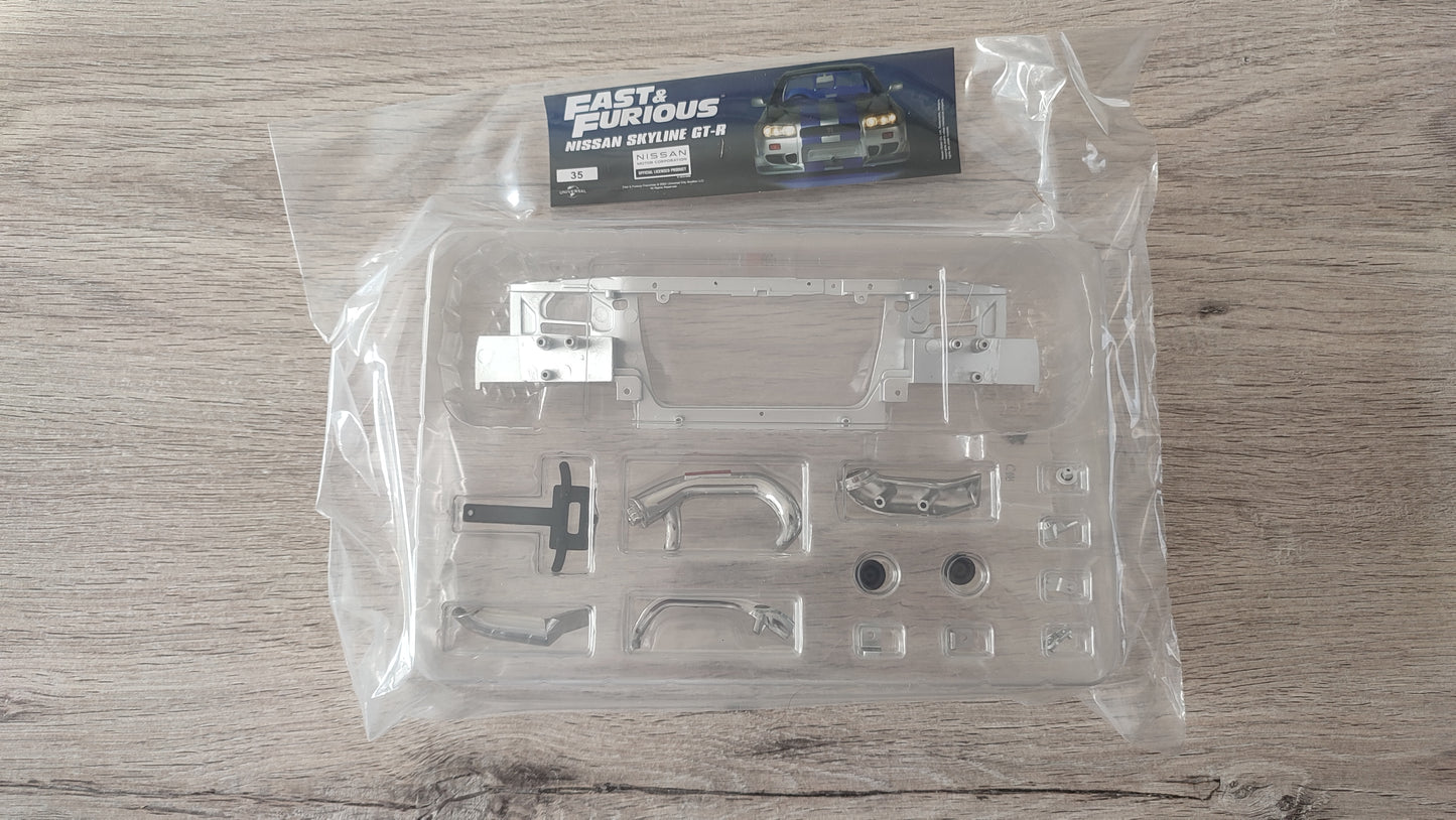 Lot pièces du fascicule numéro 35 n°35 pièce détachée Nissan Skyline GT-R R34 Fast & Furious de Brian O'Conner 1/8 1/8e 1/8ème Altaya #D82