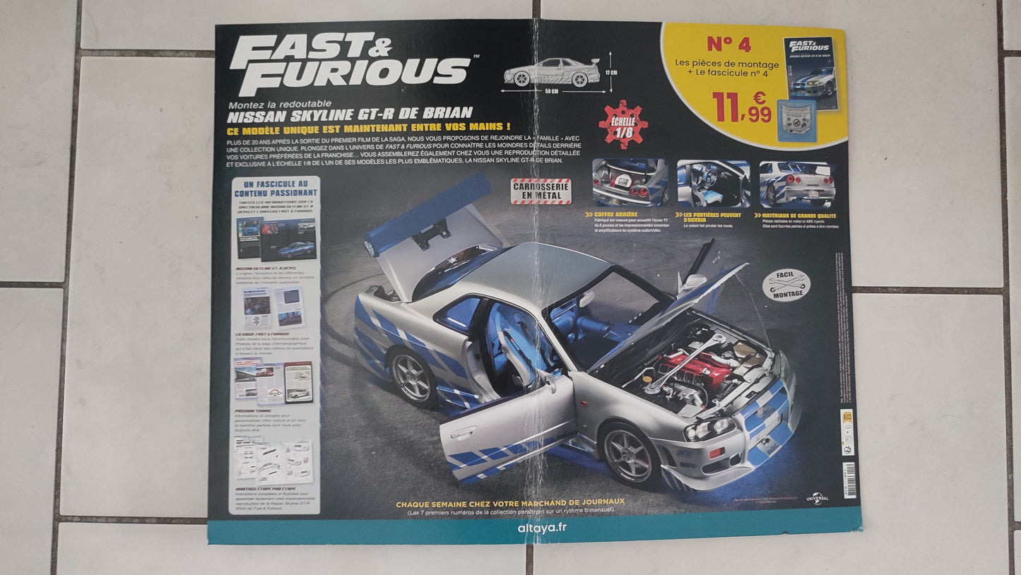 Lot pièces du fascicule numéro 3 n°3 pièce détachée Nissan Skyline GT-R R34 Fast & Furious de Brian O'Conner 1/8 1/8e 1/8ème Altaya #E41