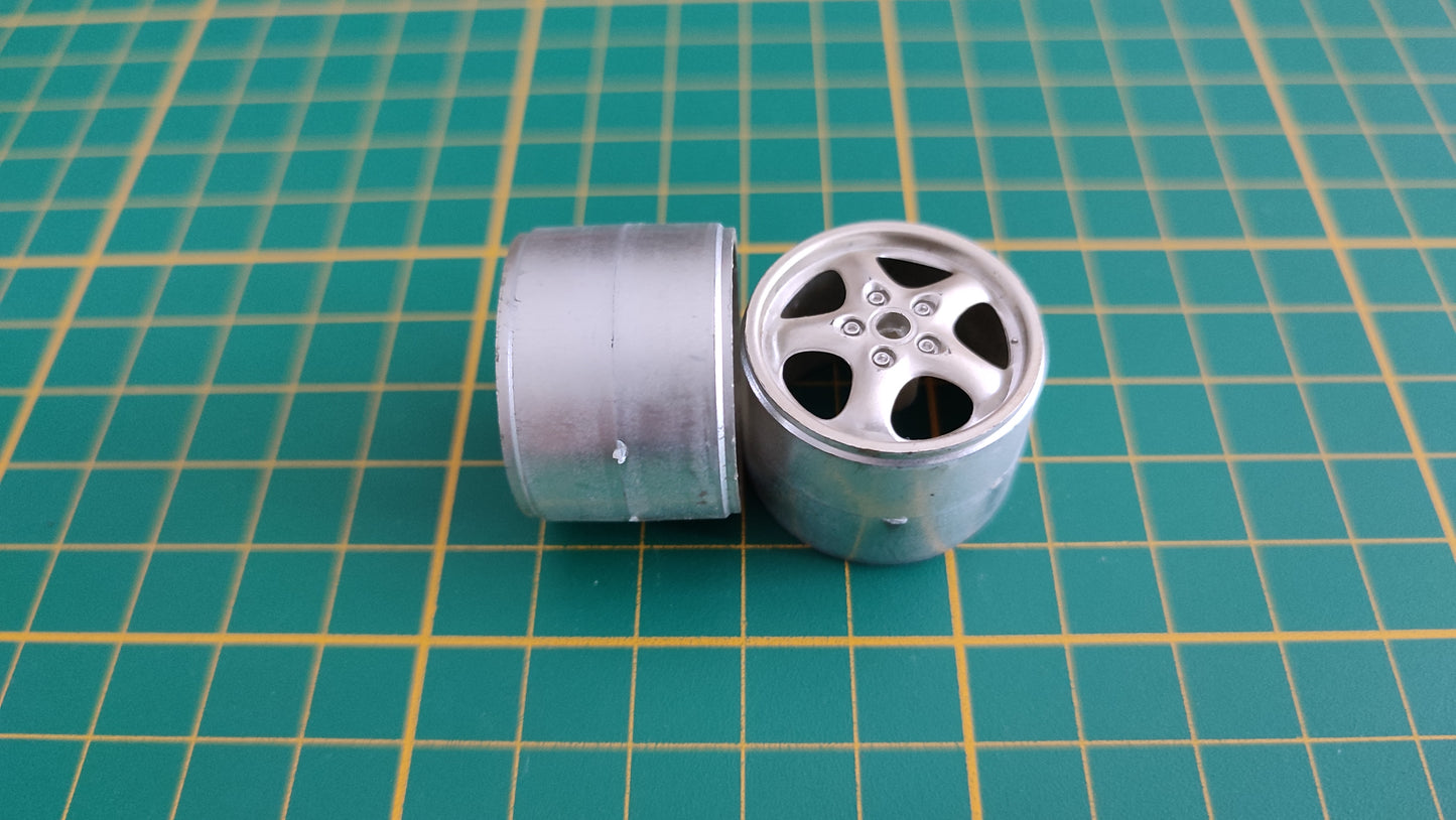 Lot x2 jantes arrière pièce détachée miniature Bburago burago Porsche 911 Carrera 1993 1/18 1/18e 1/18ème #C53