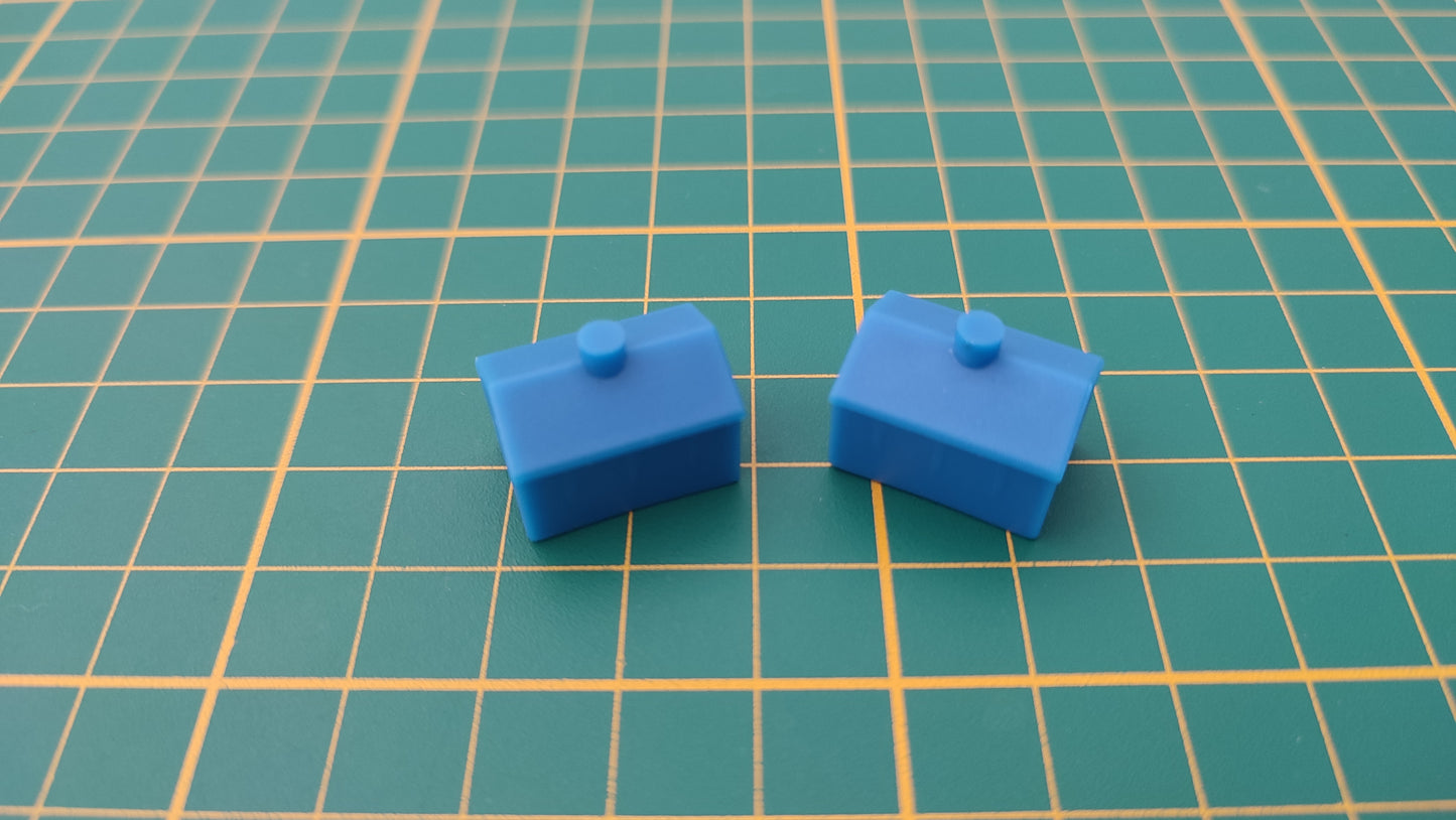 Lot x2 maisons bleu pièce détachée jeu de société Monopoly junior à la fête foraine Hasbro #B83