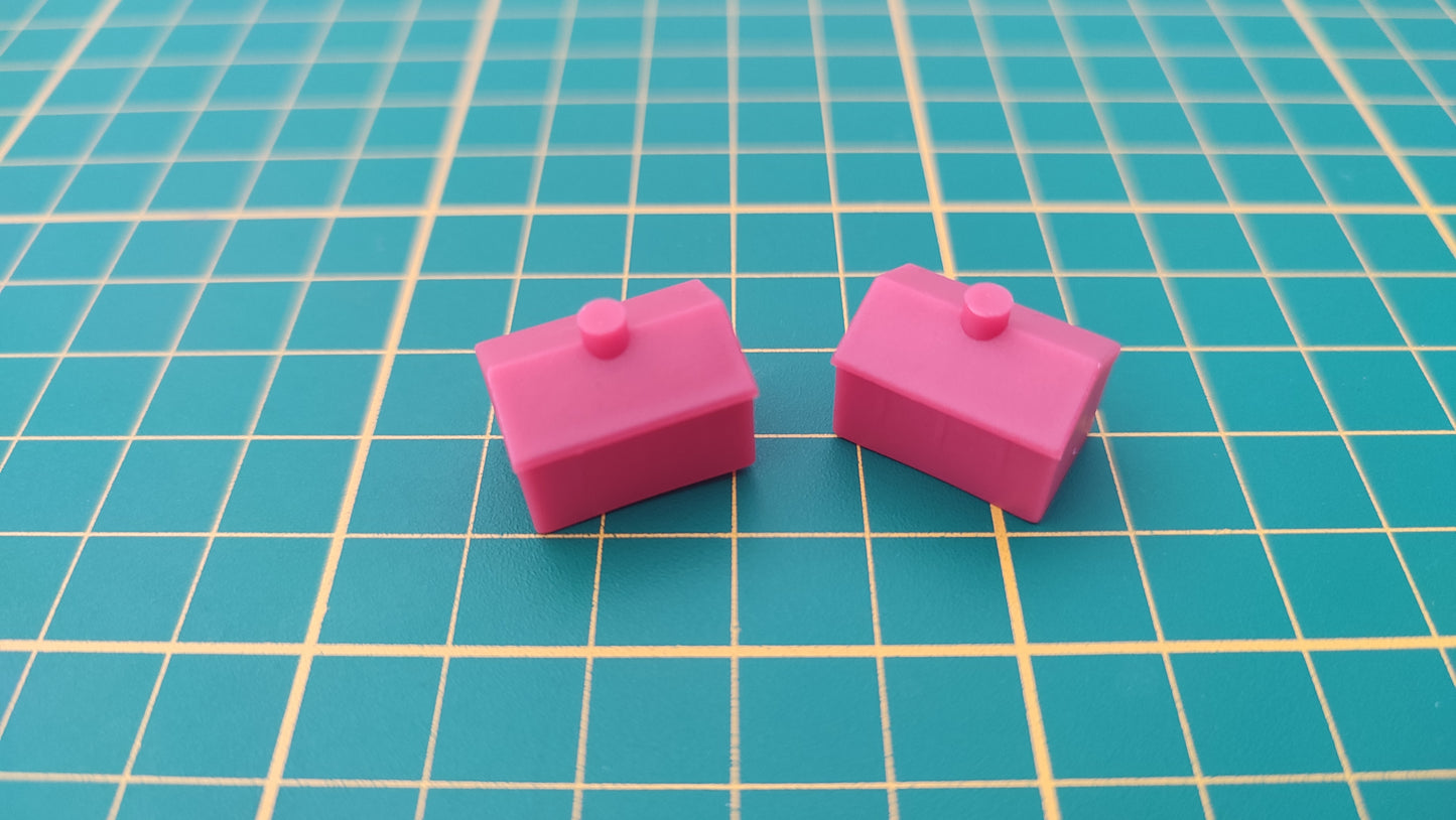 Lot x2 maisons rouge pièce détachée jeu de société Monopoly junior à la fête foraine Hasbro #B83