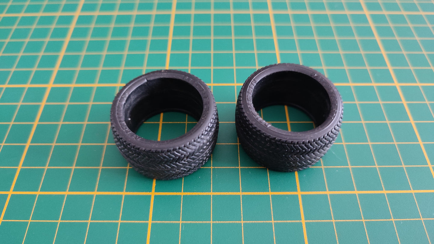 Lot x2 pneu arrière pièce détachée miniature Bburago burago Porsche 911 Carrera 1993 1/18 1/18e 1/18ème #C53