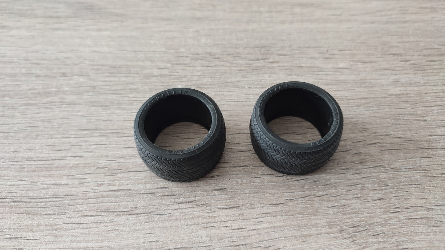 Lot x2 pneus arrière Goodyear pièce détachée miniature Burago Bburago Ferrari F50 1995 1/18 1/18e 1/18ème #D22