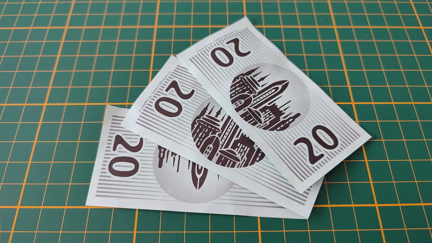 Lot x3 billets de 20 pièce détachée jeu de société Monopoly Star Wars épisode 1 #A81