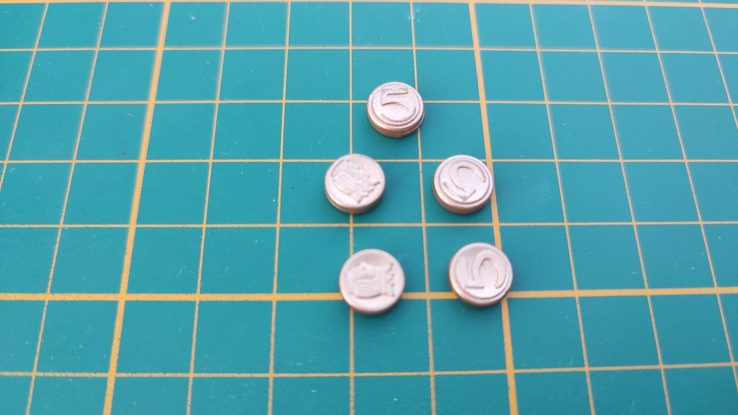Lot x5 pièce de monnaie avec 5 en relief référence 30219362 pièce détachée Playmobil #E69