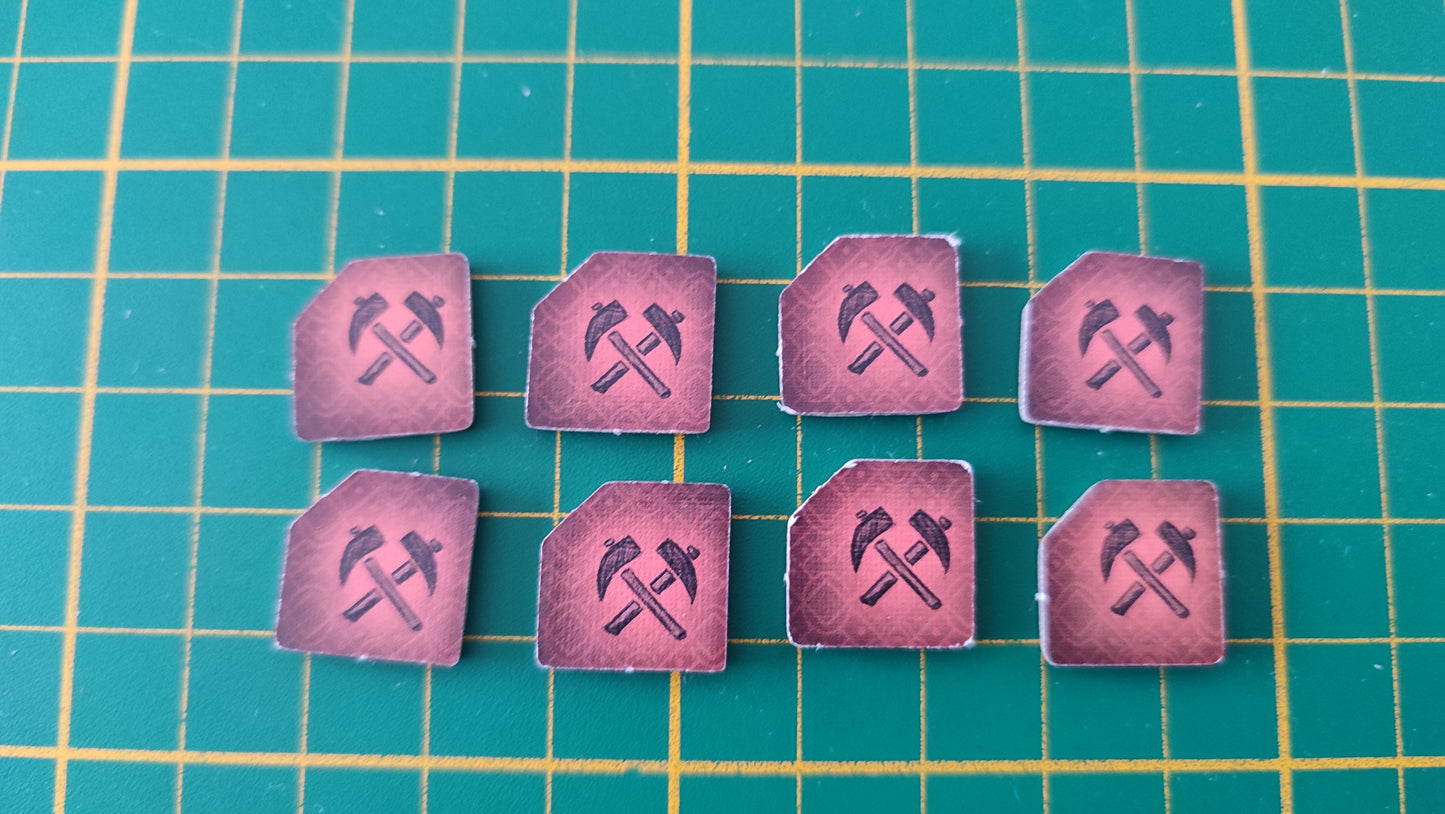 Lot x8 jetons production Praga Caput Regni vladimir suchy Delicious Games pièce détachée jeu de société #E34