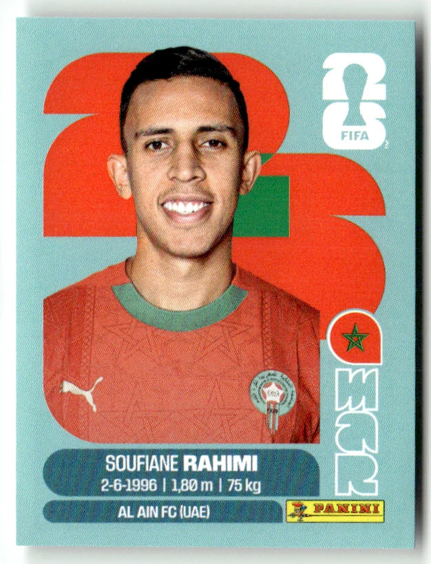 MAR 18 Soufiane Rahimi - Sticker autocollant Panini Coupe du Monde FIFA 2026 Maroc - Pièce détachée