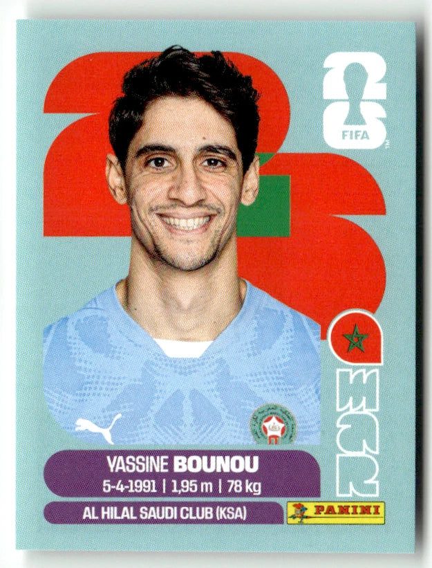 MAR 2 Yassine Bounou - Sticker autocollant Panini Coupe du Monde FIFA 2026 Maroc - Pièce détachée