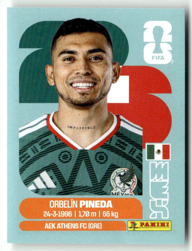 MEX 11 Orbelin Pineda - Sticker autocollant Panini Coupe du Monde FIFA 2026 Mexique - Pièce détachée