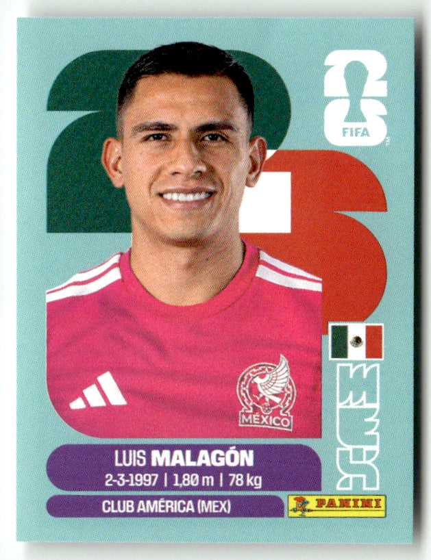 MEX 2 Luis Malagon - Sticker autocollant Panini Coupe du Monde FIFA 2026 Mexique - Pièce détachée