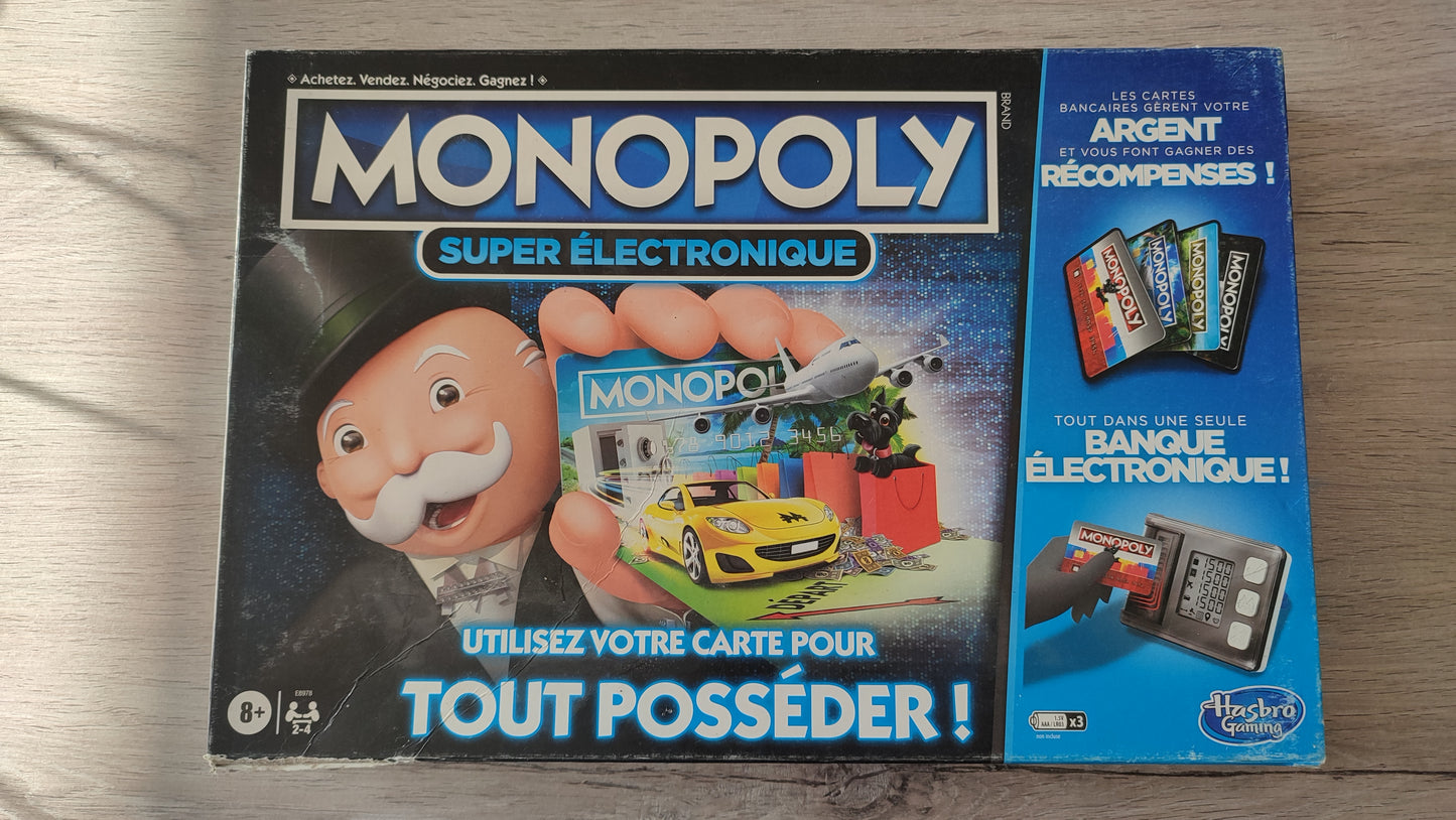 Monopoly Super électronique Hasbro Gaming Jeu de société complet #SP