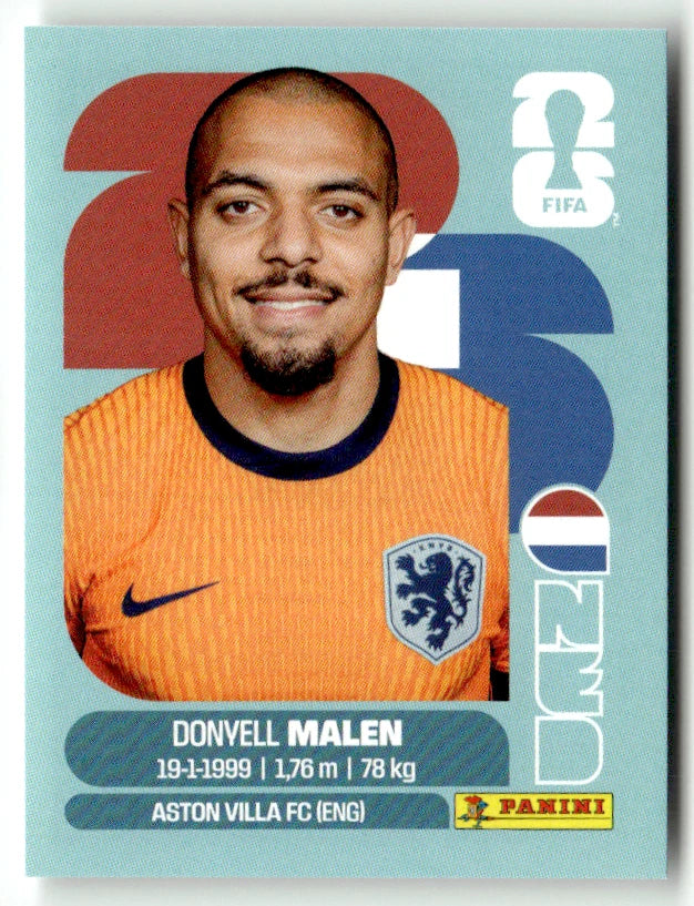 NED 18 Donyell Malen - Sticker autocollant Panini Coupe du Monde FIFA 2026 Pays-Bas - Pièce détachée