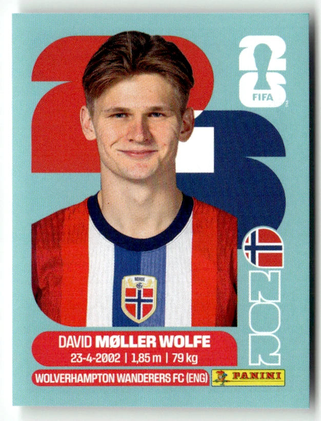 NOR 7 David Moller - Sticker autocollant Panini Coupe du Monde FIFA 2026 Norvège - Pièce détachée
