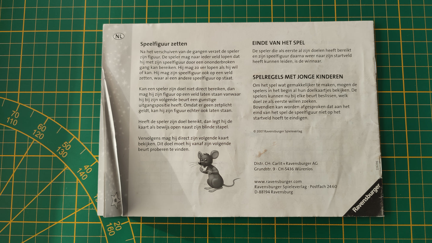 Notice règle du jeu multi-langue pièce détachée jeu de société Labyrinthe Ravensburger #D64