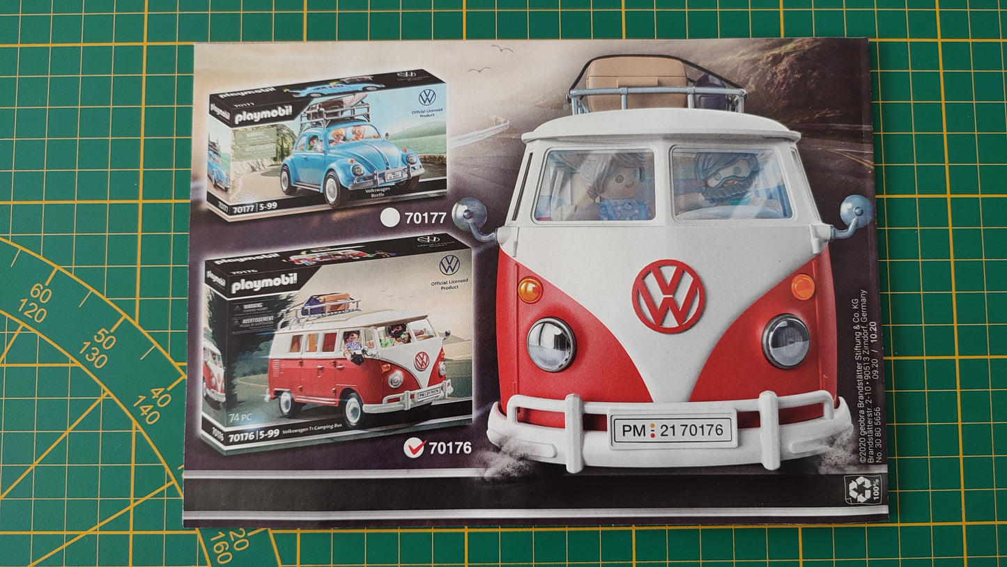 Notice seule set 70176 Combi rouge VW T1 pièce détachée Playmobil #B85