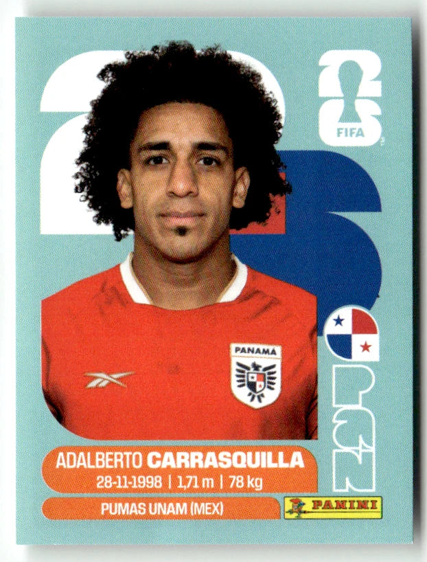 PAN 12 Adalberto Carrasquilla - Sticker autocollant Panini Coupe du Monde FIFA 2026 Panama - Pièce détachée