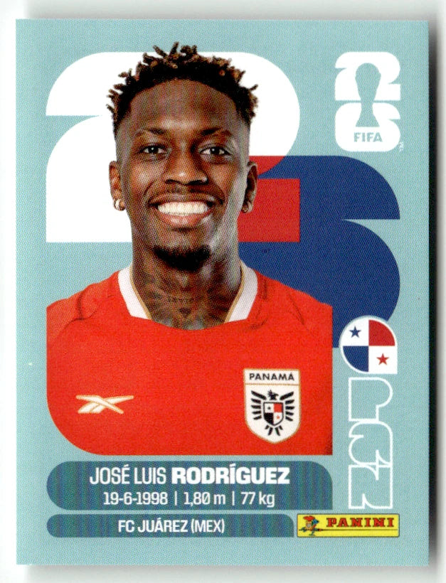 PAN 19 Jose Luis Rodriguez - Sticker autocollant Panini Coupe du Monde FIFA 2026 Panama - Pièce détachée