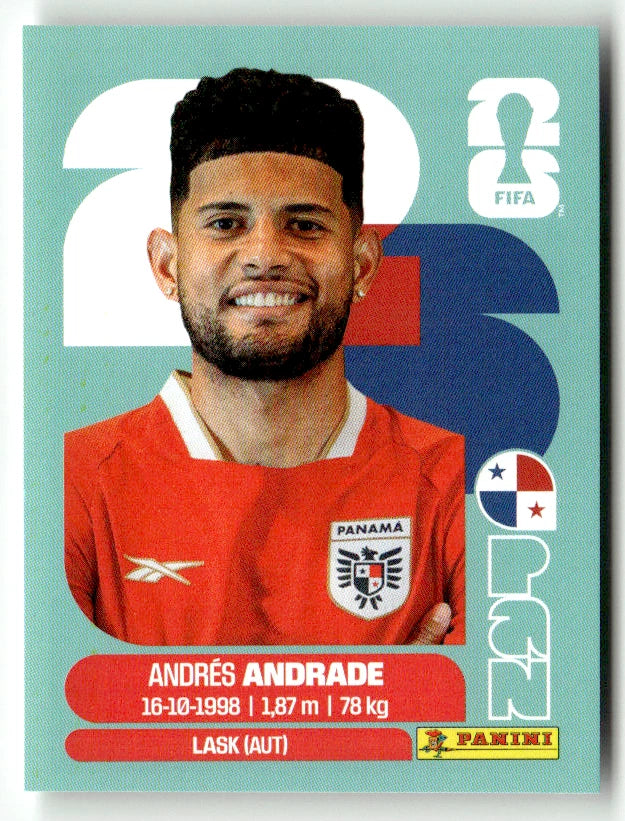 PAN 5 Andres Andrade - Sticker autocollant Panini Coupe du Monde FIFA 2026 Panama - Pièce détachée