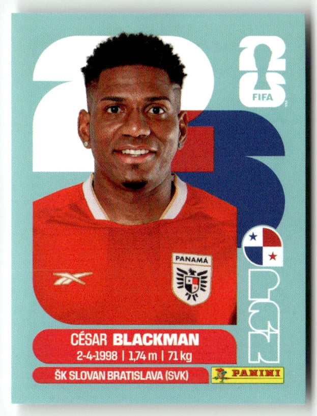 PAN 9 Cesar Blackman - Sticker autocollant Panini Coupe du Monde FIFA 2026 Panama - Pièce détachée