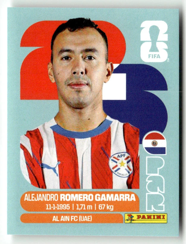 PAR 16 Alejandro Romero Gamarra - Sticker autocollant Panini Coupe du Monde FIFA 2026 Paraguay - Pièce détachée