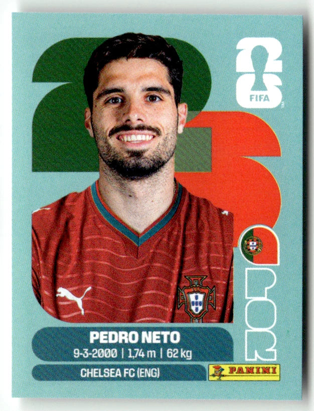 POR 19 Pedro Neto - Sticker autocollant Panini Coupe du Monde FIFA 2026 Portugal - Pièce détachée