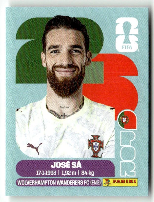 POR 3 Jose Sa - Sticker autocollant Panini Coupe du Monde FIFA 2026 Portugal - Pièce détachée
