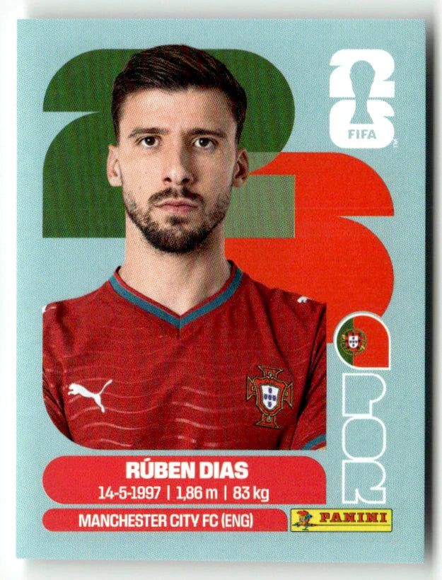 POR 4 Ruben Dias - Sticker autocollant Panini Coupe du Monde FIFA 2026 Portugal - Pièce détachée