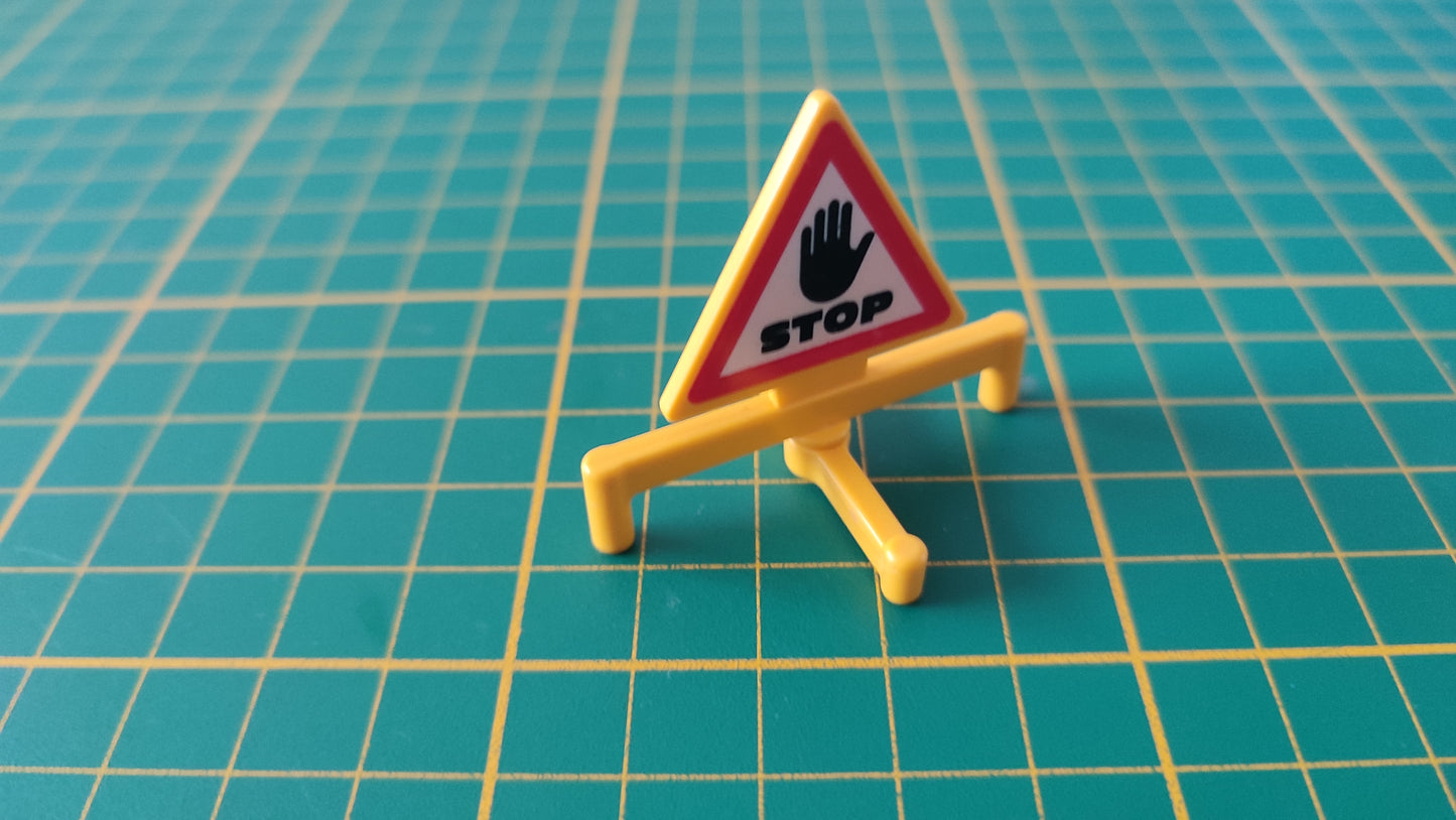 Panneau triangle de signalisation référence 30634510 pièce détachée Playmobil #D54