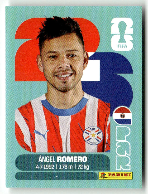 Par 19 Angel Romero - Sticker autocollant Panini Coupe du Monde FIFA 2026 Paraguay - Pièce détachée