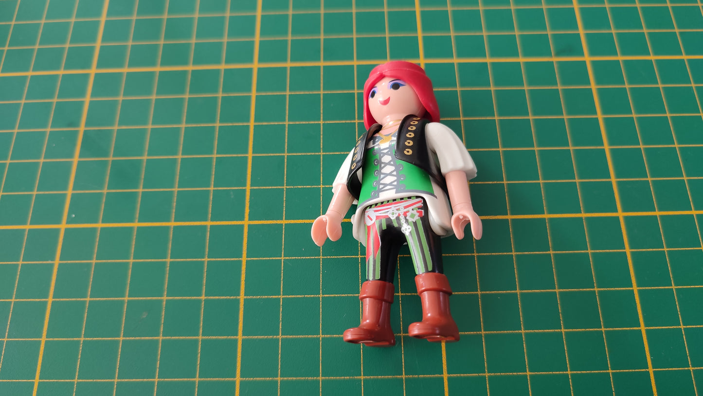 Personnage Dame pirate longue tresse marron référence 30143232 pièce détachée Playmobil #D70