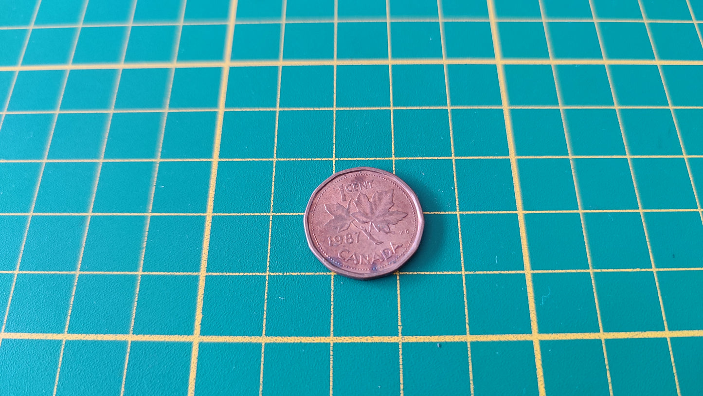 Pièce 1 cent centime Canada 1987 pièce de monnaie #SPDF