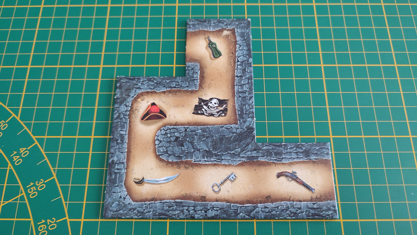 Planche souterraine bi-face n°2 pièce détachée jeu de société Cartagena L'évasion 2009 Leo Colovini #C54