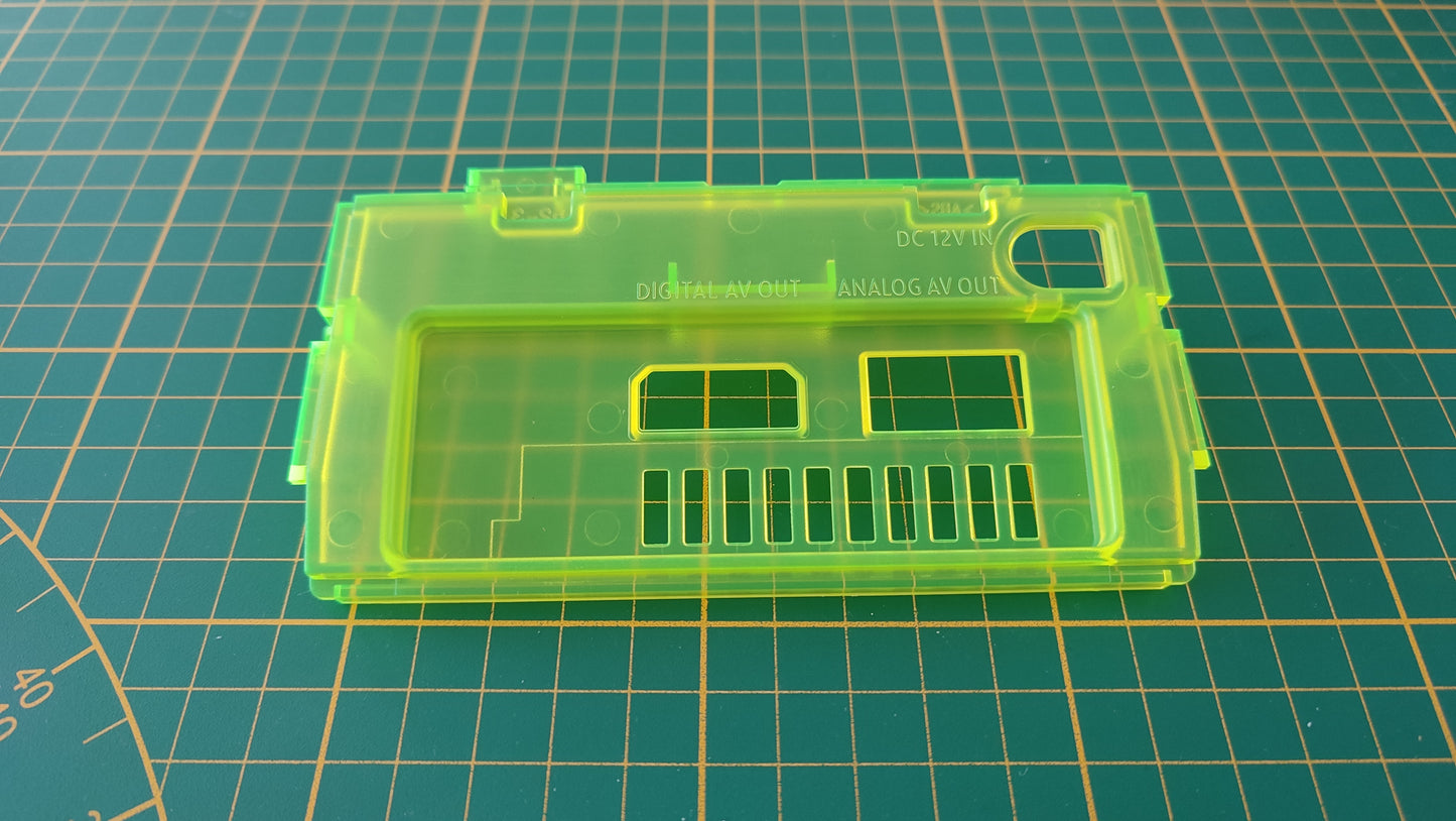 Plasturgie cache arrière jaune transparent pièce détachée pour console de jeux Nintendo Game cube DOL-001